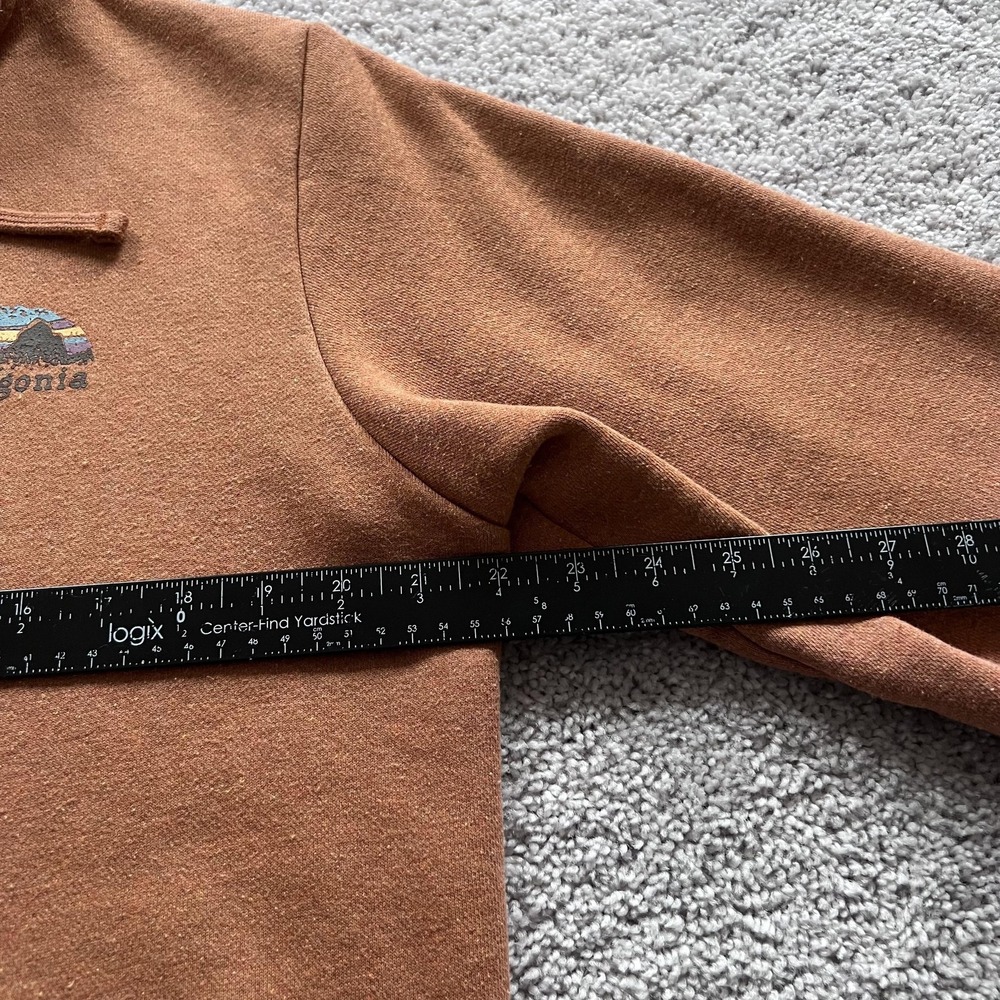Patagonia Skyline Stencil Uprisal Hoodie Mens Medium Brown Full Zip - Picture 12 of 16